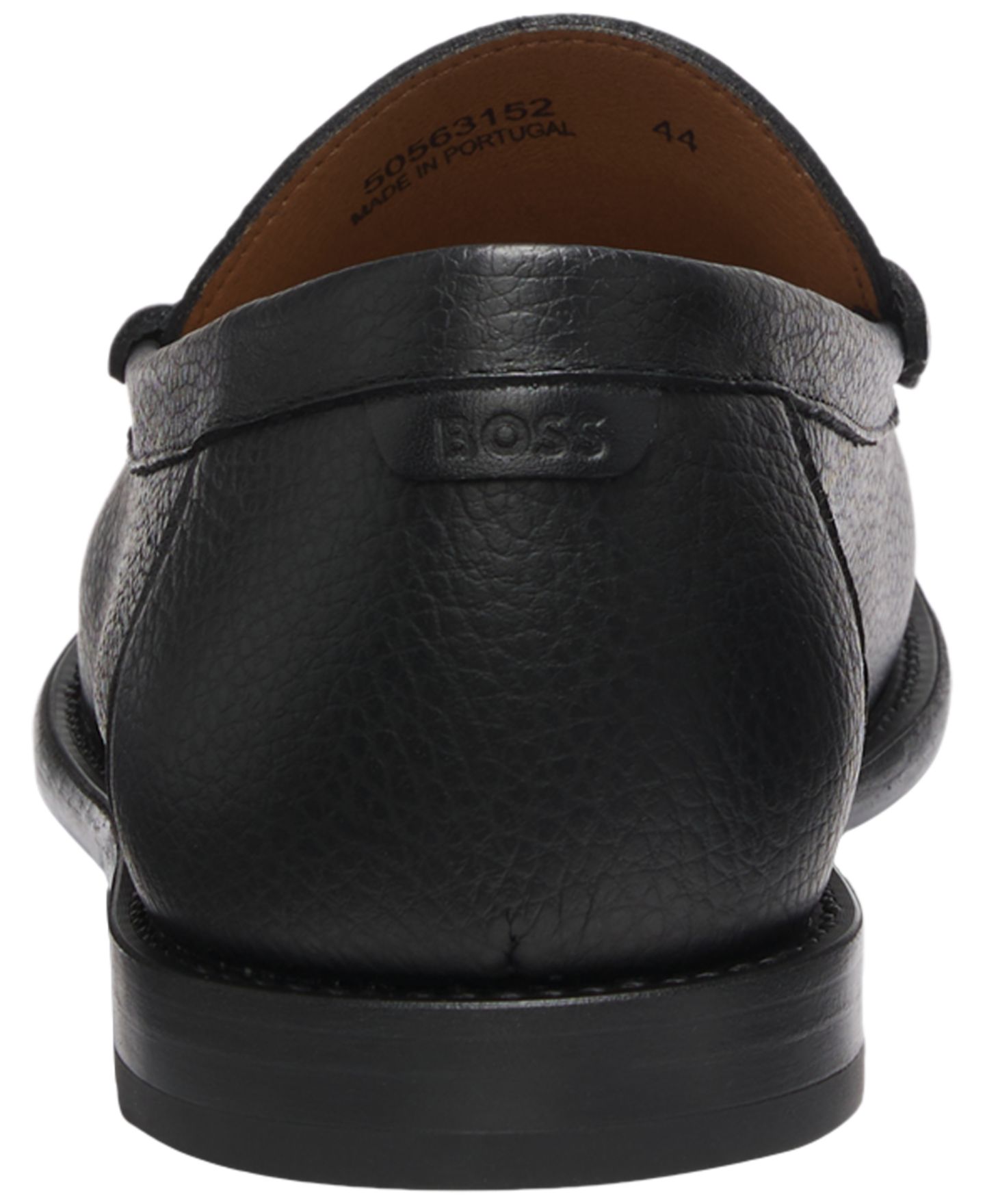 Мужские мокасины Hugo Boss Tevan Moccasin Dress Shoes, цвет: Чёрный — фото 3