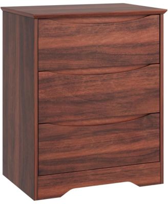 Wooden Dresser with 3 Drawers, Tall Modern Closet with Deep Storage, Large Chest of Drawers with Wide Top, Long Storage Dresser for Bedroom