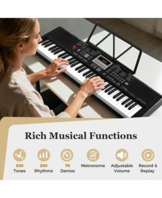 61-Key Portable Keyboard Kit for Beginners with 200 Rhythms & 200 Tones, Electric Piano