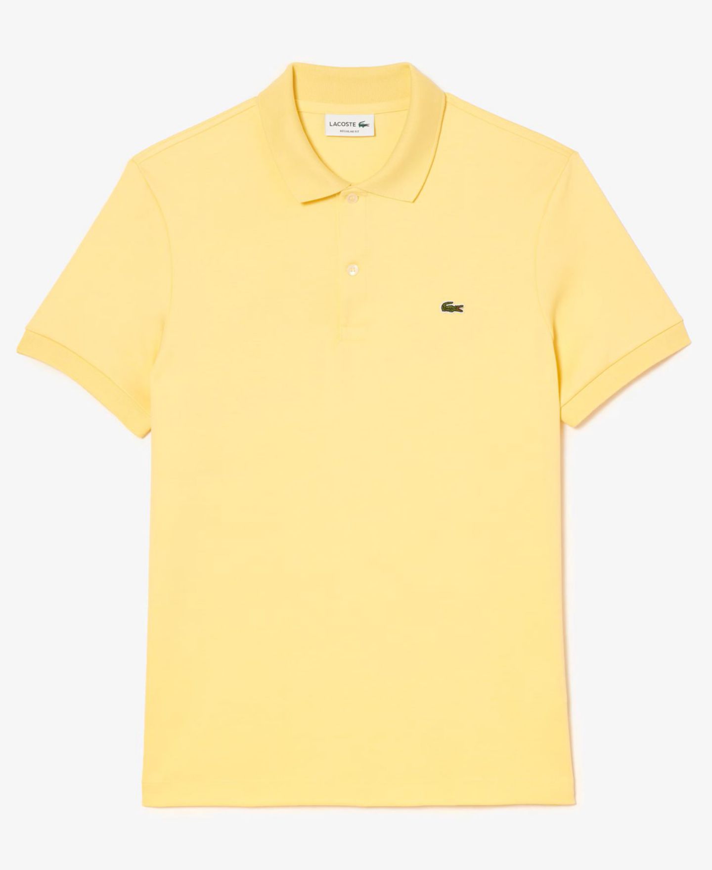 Мужское поло Lacoste Regular-Fit Cotton Polo Shirt, цвет: 107 Жёлтый — фото 5