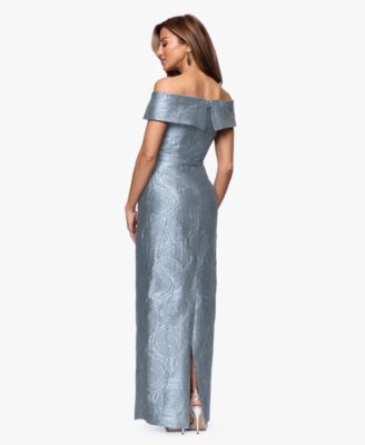  Petite Off-The-Shoulder Sheath Gown