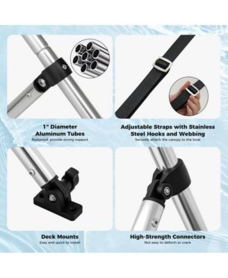 3-Bow Boat Bimini Top Sun Shade Boat Canopy with Storage Boot