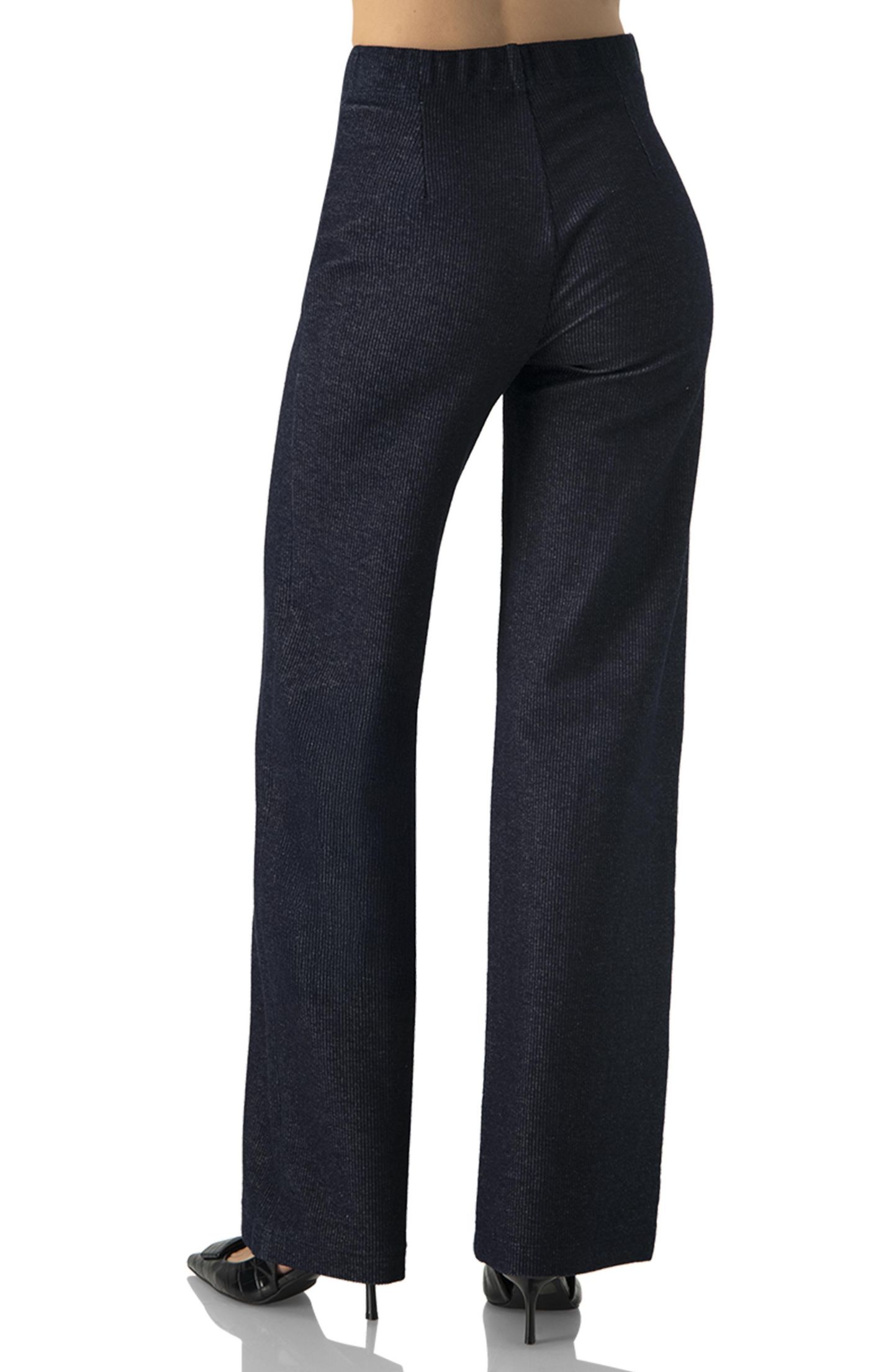 Женские брюки Ivonne Ribbed Wide-Leg, цвет: Тёмно-синий — фото 2