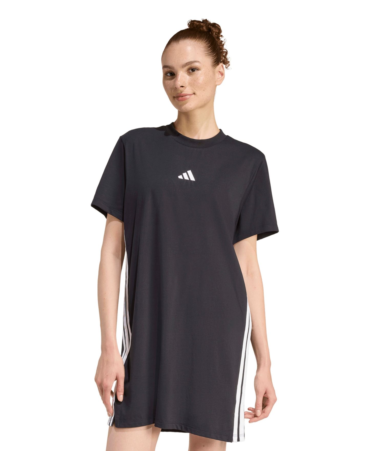 Женское платье adidas 3-Stripes Crewneck T-Shirt, цвет: Чёрный — фото 1