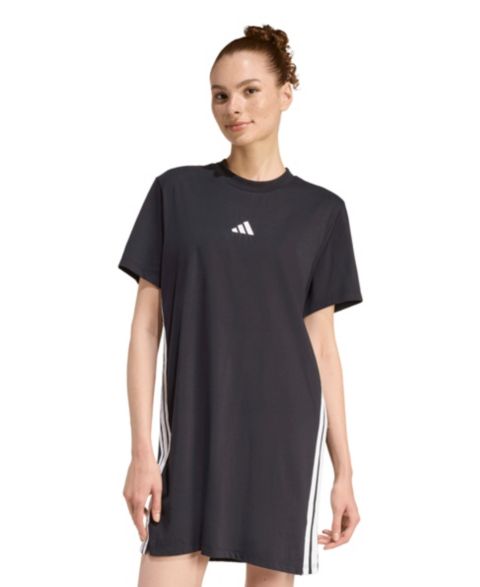 Женское платье adidas 3-Stripes Crewneck T-Shirt, цвет: Чёрный