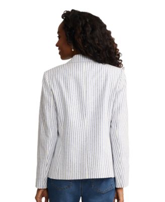Women's Notch Collar Linen-Blend Jacket
