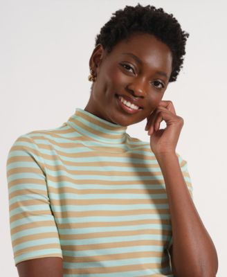 Women's Short-Sleeve Turtle Neck Knitted Top