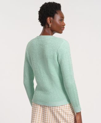 Women's Long-Sleeve V-Neck Knitted Sweater