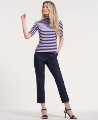 Women's Short-Sleeve Turtle Neck Knitted Top