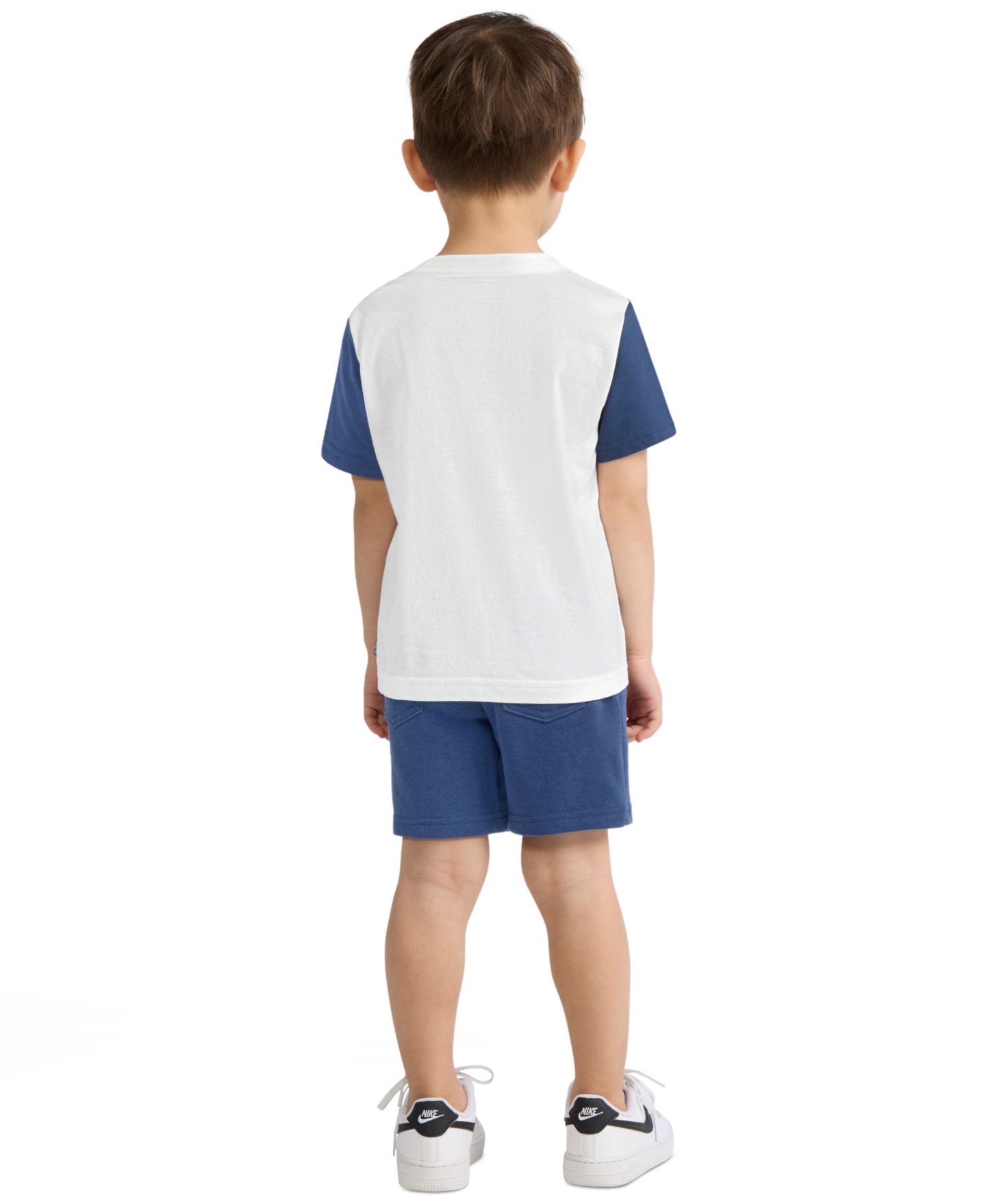 Детский комплект Levi's: футболка Smiley в клетку и шорты, 2T-7, цвет: Яркий белый / Синий — фото 4