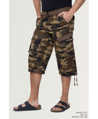 X RAY Big & Tall XRAY Belted Below Knee Long Cargo Shorts