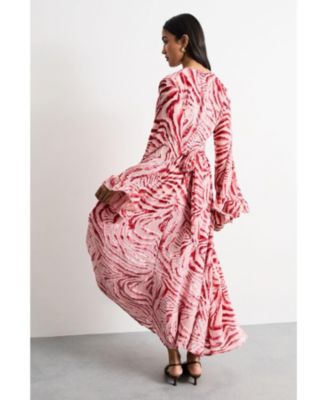 Women's Burnout Velvet Plunge Maxi Dress