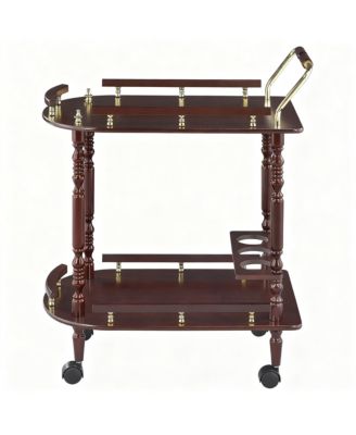 2-Tier Mobile Bar Cart with Wine Rack
