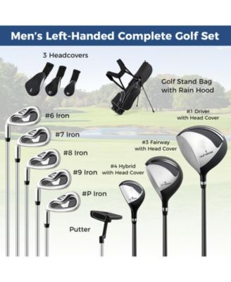 Men s Left-Handed Complete Golf Club Set with Stand Bag, Lightweight & Portable