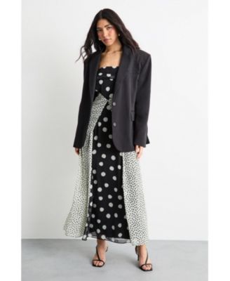 Women's Printed Bandeau Seam Detail Midi Dress