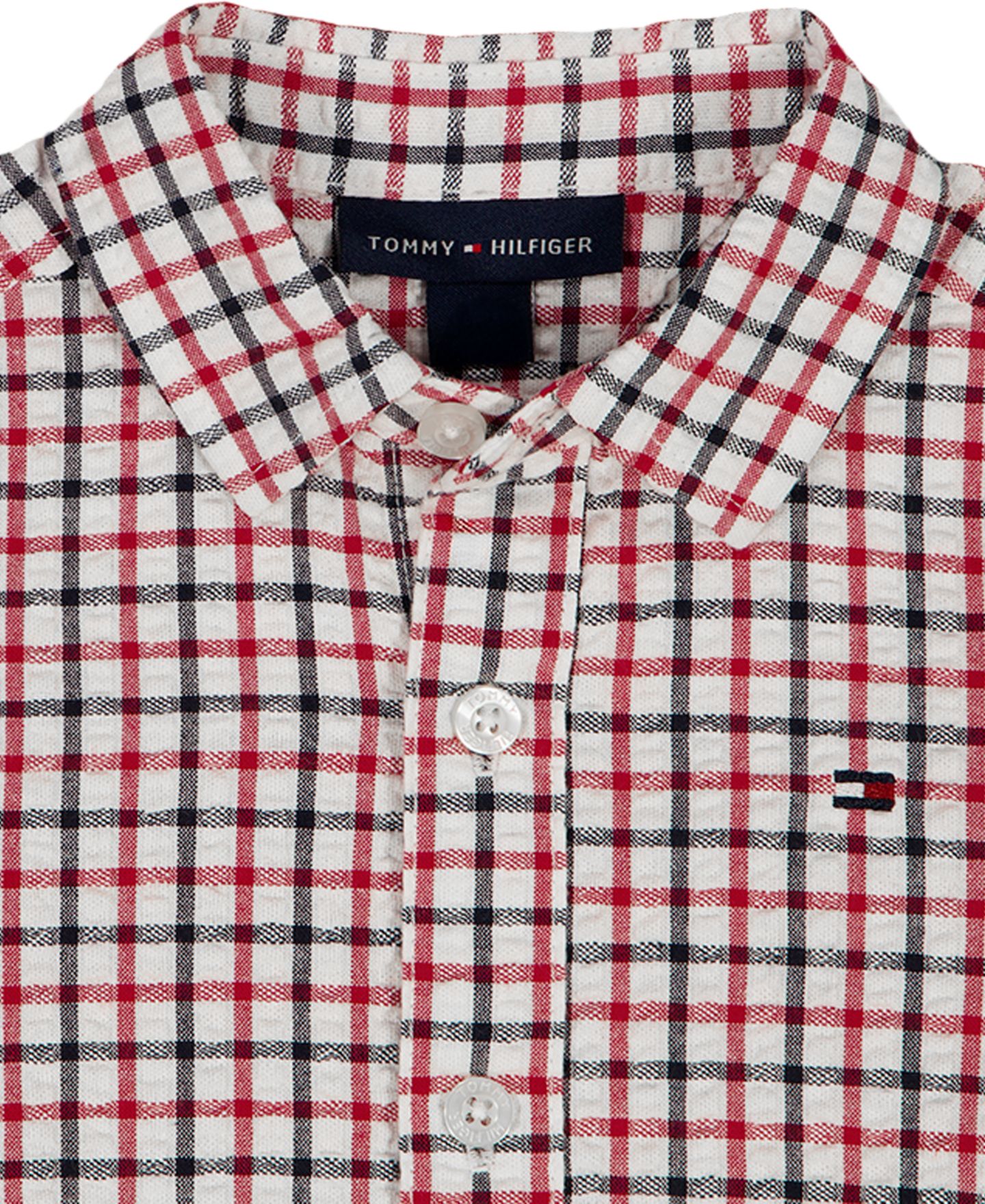 Комплект Tommy Hilfiger Seersucker Check Cabana Shirt and Shorts, 2-Piece Set для мальчиков-малышей, цвет: Красный / Тёмно-синий — фото 7