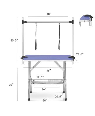 46" Large Heavy Duty Pet Grooming Table for Dogs and Cats with Adjustable Arm
