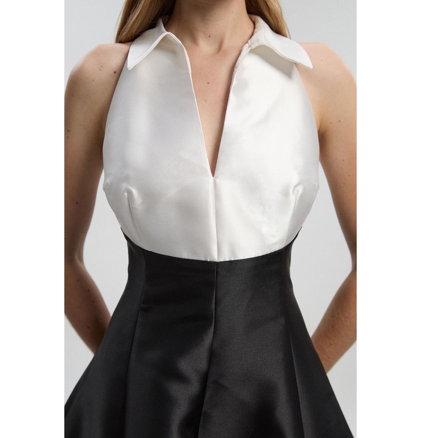 Женское платье Karen Millen Twill Contrast Tux Tailored, цвет: Чёрный — фото 4