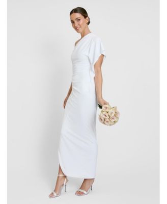 Women's Asymmetric Drape Stretch Occasion Dress