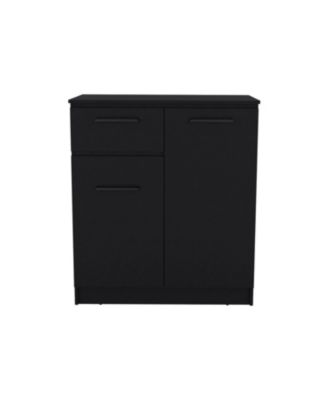 Premium Idaho Dresser with 2 Door Cabinets and 1 Drawer Black Finish Compact Storage Solution for Bedroom Living Room