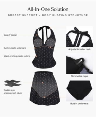 Women's Twist Front Halter Sporty One-piece Swimsuit WSWb61017