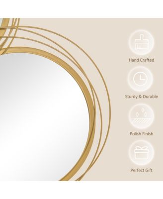 Metal Wall Art 42.25" in Round Wall Mirror,