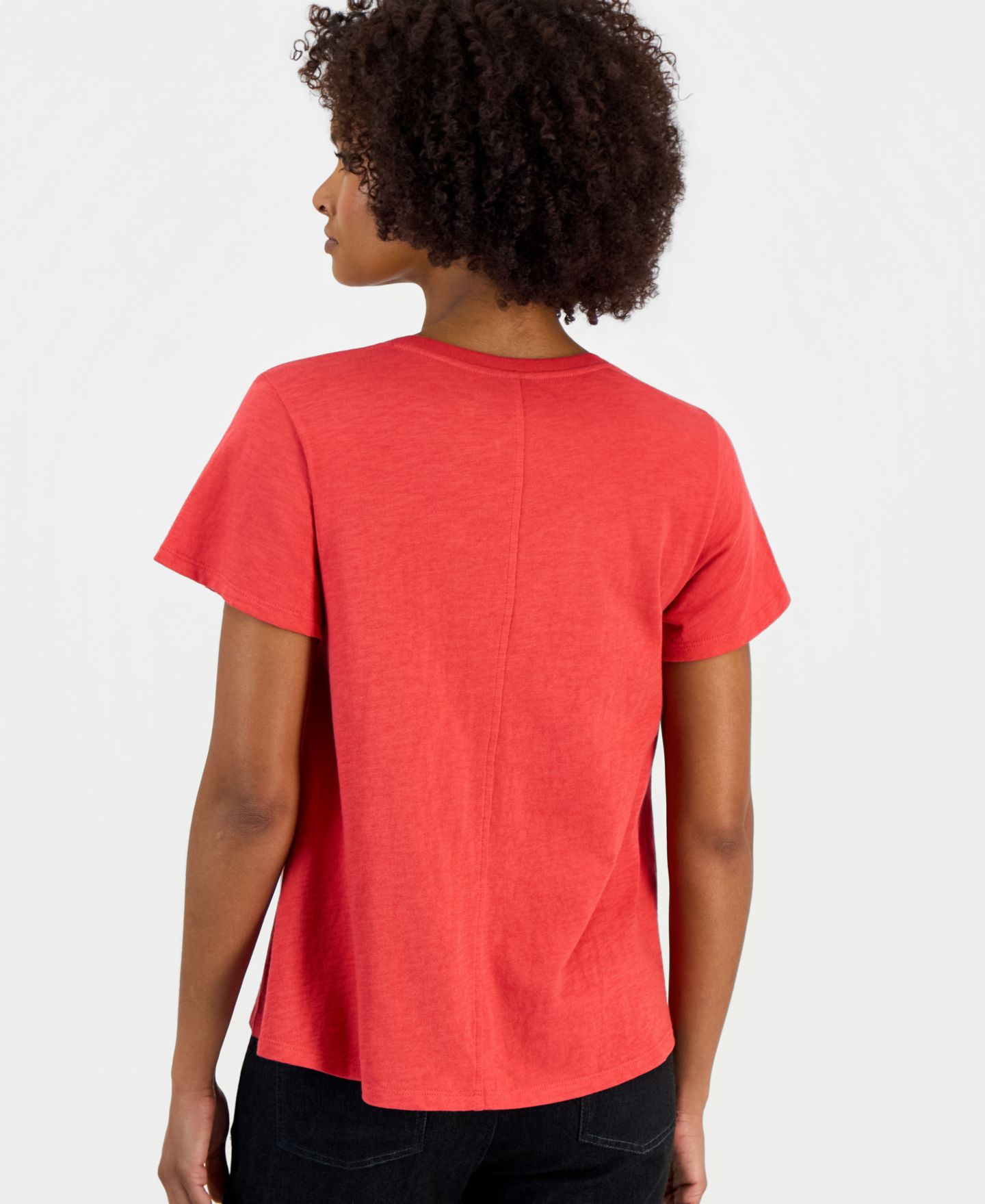 Женская футболка Eileen Fisher Cotton Cap-Sleeve Crewneck, цвет: Grenadine — фото 4