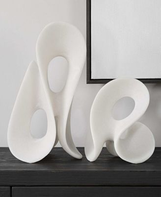 Silent Wave Indoor Outdoor Sculptures, Set of 2