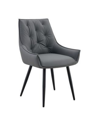 Dining Chairs Set of 4, Faux Leather, Mesh Texture, Legs