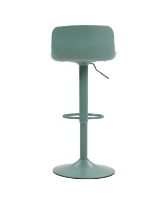 Streamdale Bar Stools Set of 2 - Adjustable Swivel PU Leather Kitchen Island Chairs - Mint Green