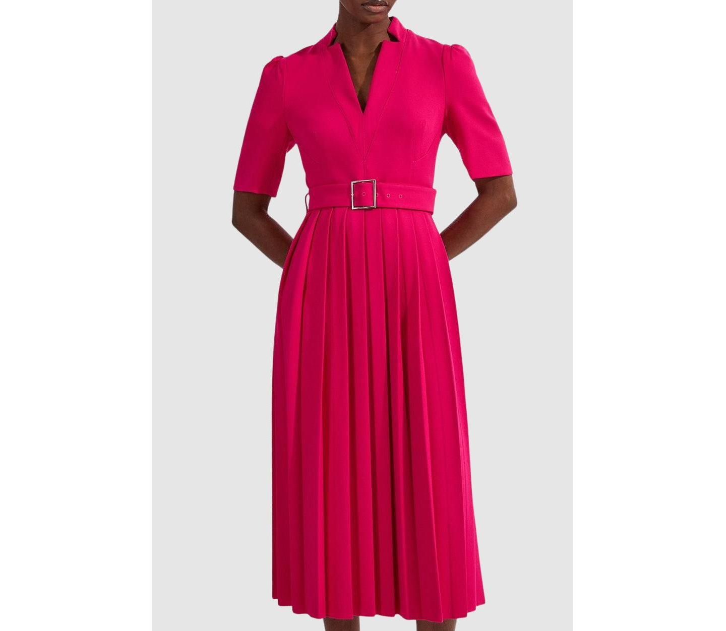 Женское платье Karen Millen Crepe Forever Pleat Midi, цвет: Пурпурный — фото 4