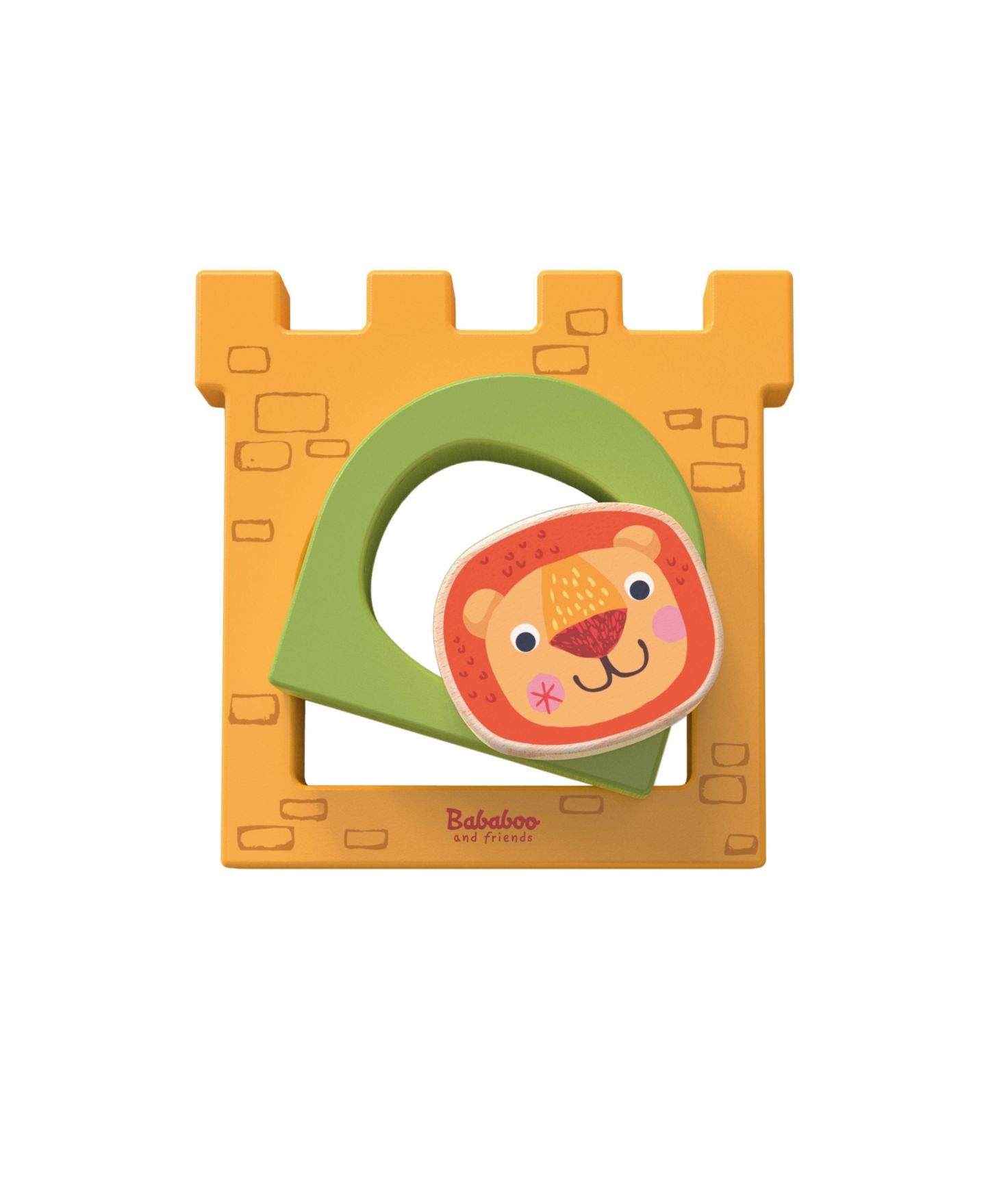 Детский пазл Bababoo and friends Montessori-Inspired Wooden Lion Castle 3-Piece Puzzle, Ages 12 Months+ — фото 1