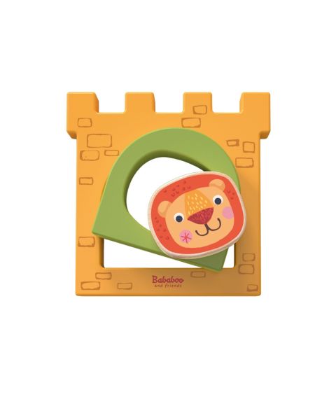 Детский пазл Bababoo and friends Montessori-Inspired Wooden Lion Castle 3-Piece Puzzle, Ages 12 Months+