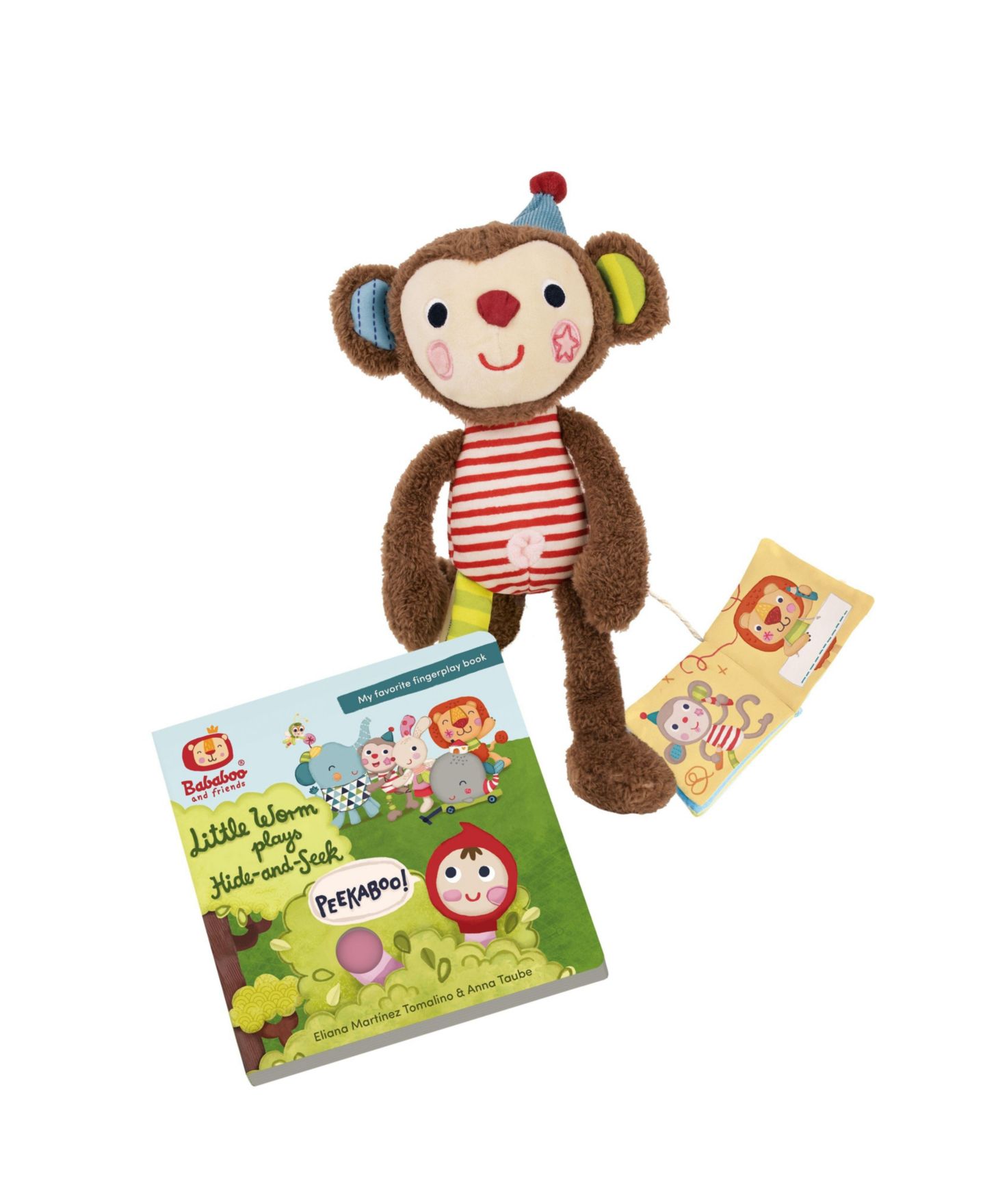 Детские мягкие игрушки Bababoo and friends Yuki Monkey Book and Plush, 2-Piece Set — фото 1