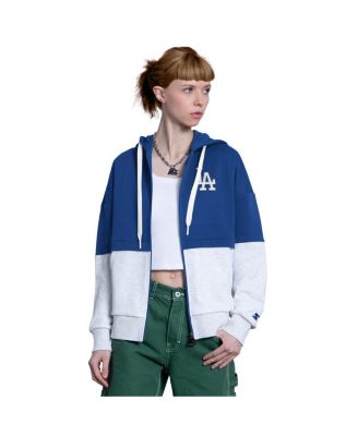 Women's Royal/Heather Gray Los Angeles Dodgers Wishbone Full-Zip Hoodie