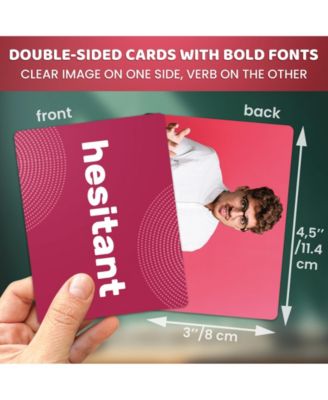 Flash Cards for Kids and Babies - High Contrast, Vocabulary, Emotions and Action Verbs Learning Cards Set