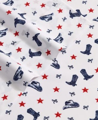 Boots N Hats Bow Stars Microfiber 4-Pc. Sheet Set, Full
