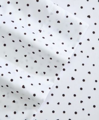Polka Dot Heart Printed Microfiber 4-Pc. Sheet Set, Queen