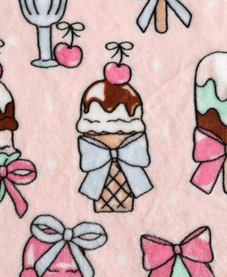Coquette Ice Cream Printed Plush Throw, 70" X 50"