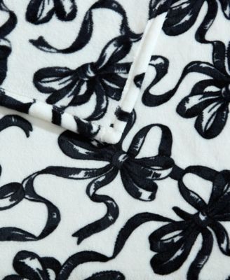Ballet Bows Printed Plush Throw, 70" X 50"