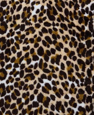 Etched Leopard Printed Plush Throw, 70" X 50"