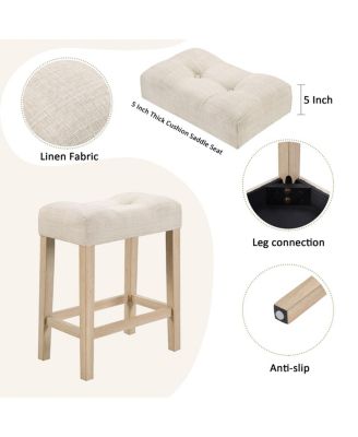 Streamdale 4-Piece Bar Table Set with Power Outlet & 3 Padded Stools