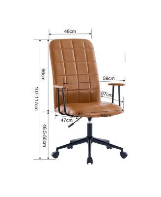 Streamdale Antique Black PU leather office chair, 2-set, high back, adjustable, swivel.