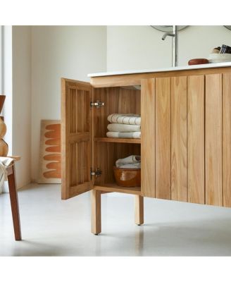 Teak and Ceramic Vanity Cabinet 120 cm Jill