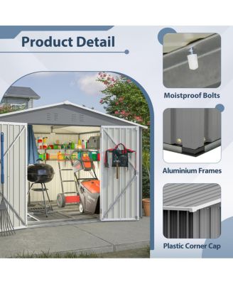 Streamdale 10x8 FT Outdoor Tool Storage Shed, All Weather Metal Shed