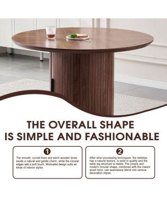 Round Dining Table with Two Layers of Storage Shelves