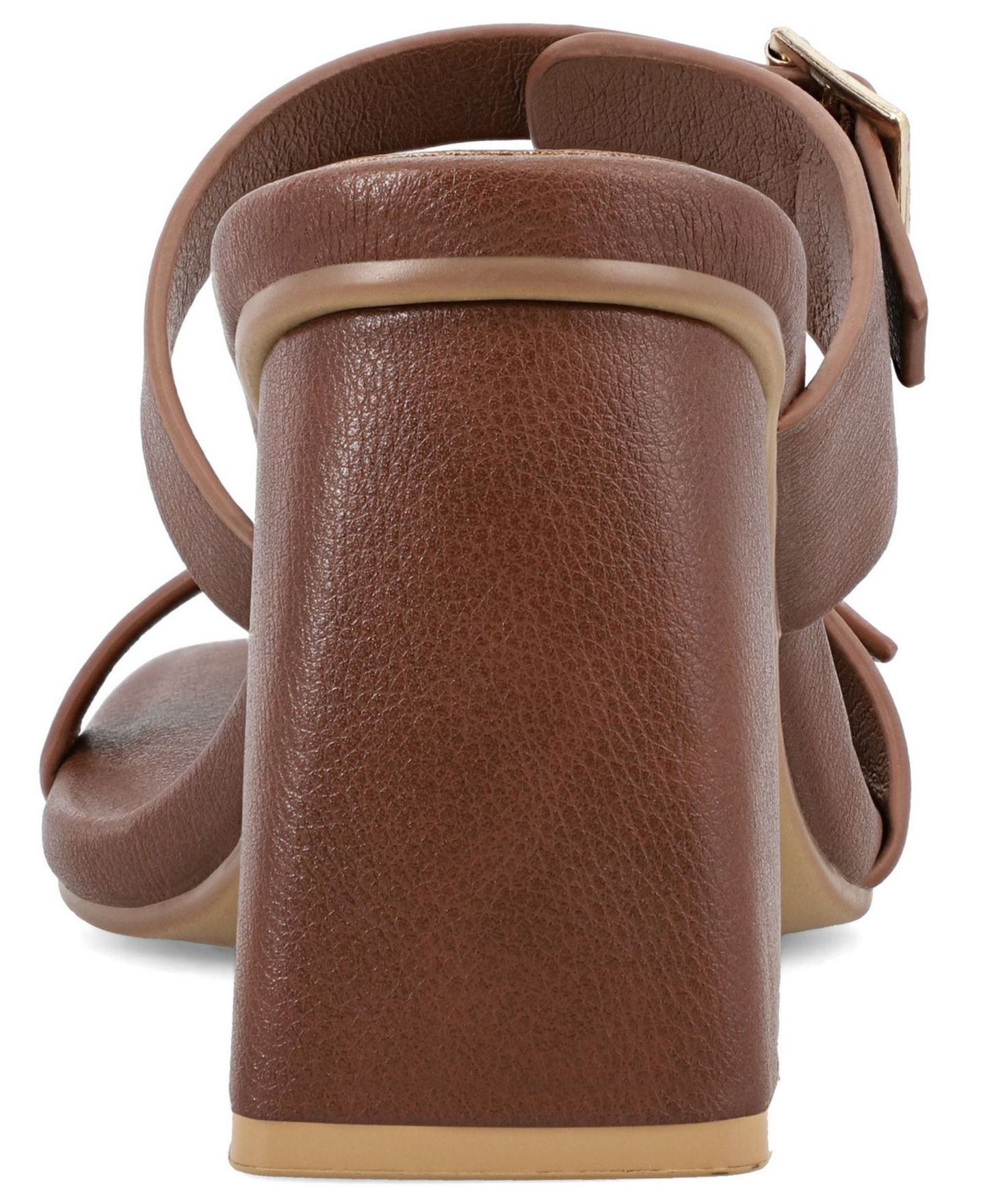 Женские сандалии MIA Rene Double Buckle Block Heel Dress Sandals, цвет: Коричневый — фото 3