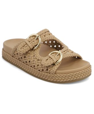 Women's Trendy Woven Double Buckle Slide Sandals