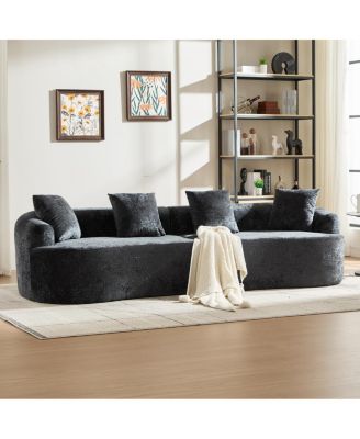  Curved Loveseat with 3 Pillows, Deep Seat Couch for Apartment
