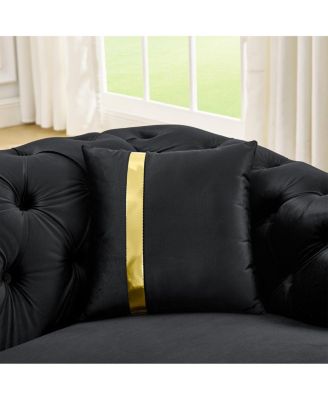 Velvet Chesterfield Couch Set: 84.6" Sofa, 62.6" Loveseat